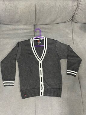 🤖3/$20🤖 Kids Dark Gray Cardigan with White Trim
